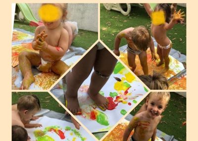 Activité peinture sur le thème de la plage crèche Tête de cailloux